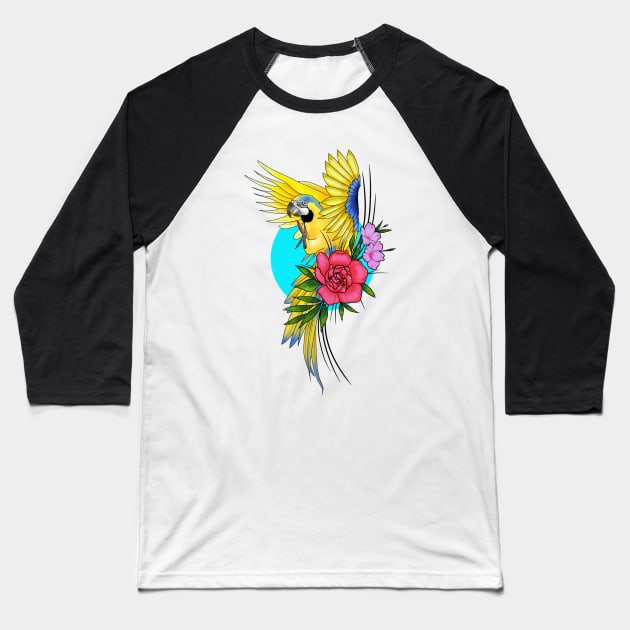 Macaw Baseball T-Shirt by C-Digitalart